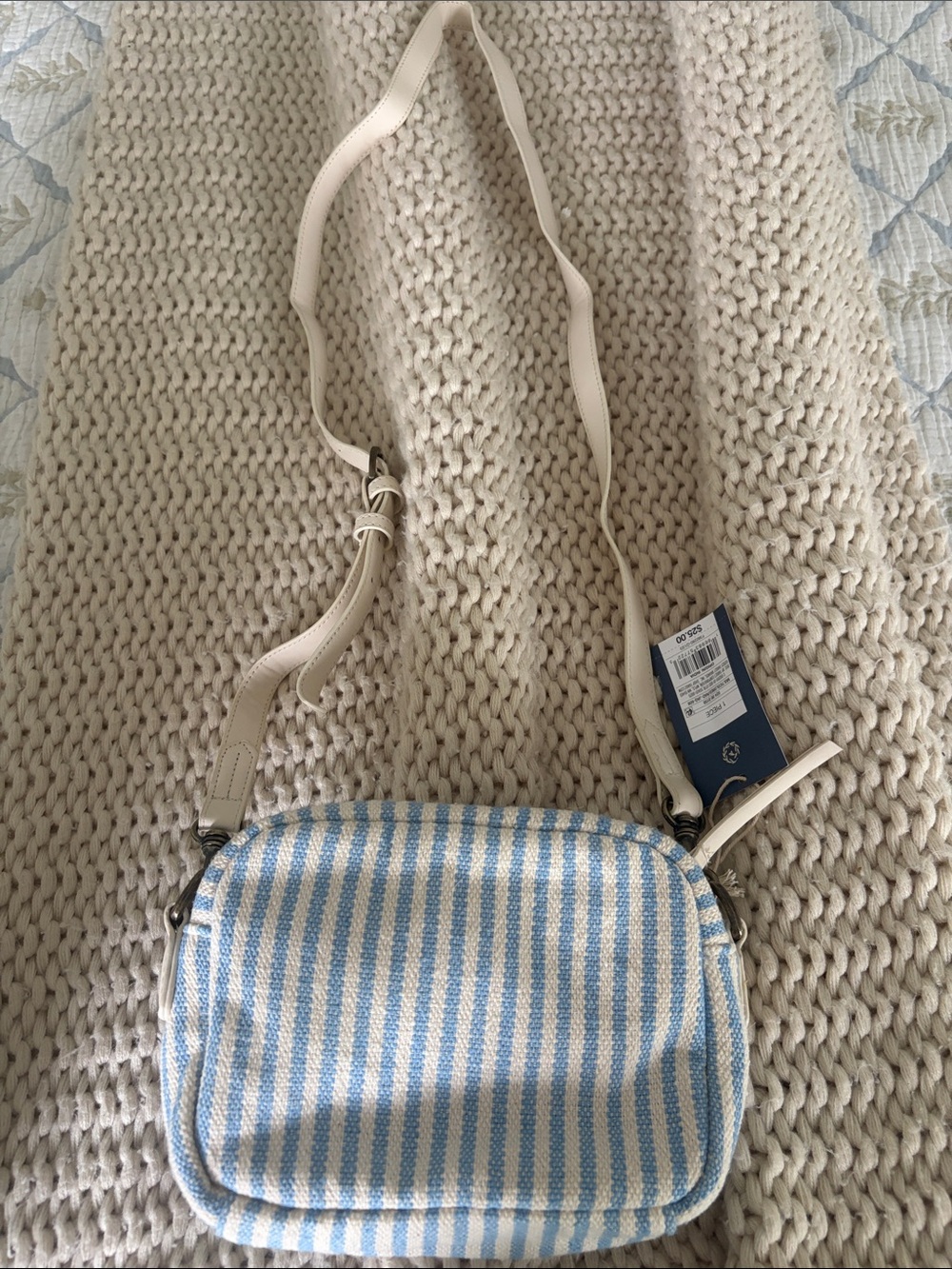 Universal threads Blue & White Striped Crossbody Bag
